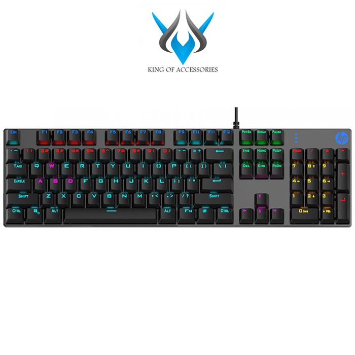 Bàn phím cơ blue switch HP GK400F cực chuẩn - hơn 20 chế độ led tùy chỉnh (đen bạc) - Nhất Tín Computer