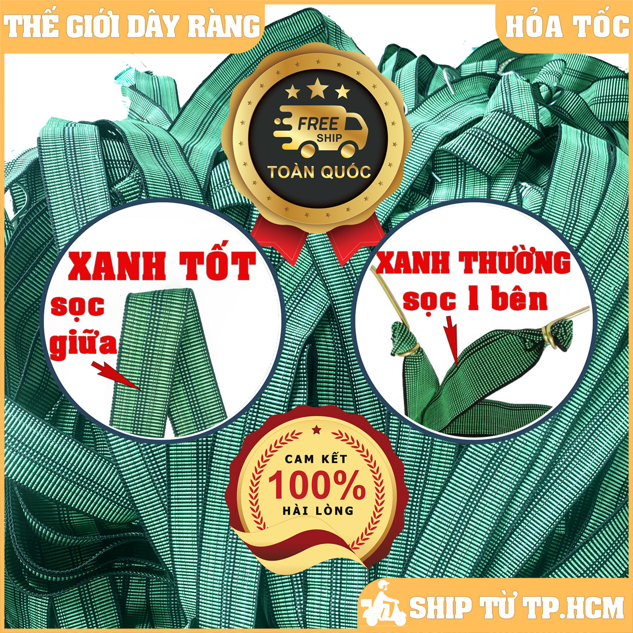 Dây chun thun ràng B2 xanh lá, chằng hàng cột đồ xe máy, bản to 5cm, dài 1.6->10mét