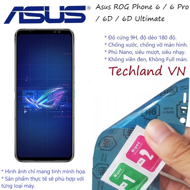 Cường Lực Phủ Nano Asus ROG Phone 6 / 6D / 6 Pro / 6 Batman / 6 Diablo / 6D Ultimate - Trong Suốt, Không Full Màn, Không Viền Đen