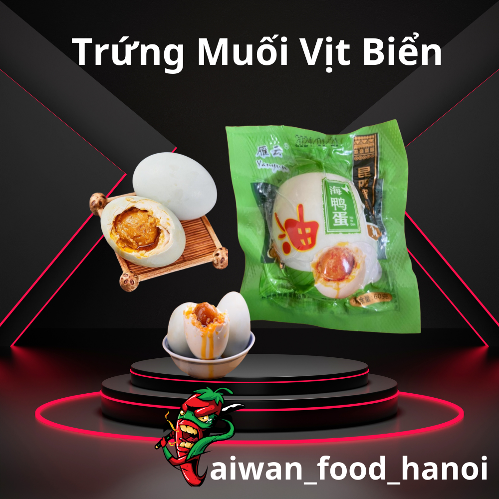 Trứng Muối Vịt Biển Trung Quốc - Trứng Vịt Biển Muối Béo Ngậy Thơm Ngon - Gói To 60G - Taiwan Foods