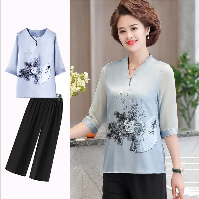 Bộ quần áo cho mẹ U50 / Bộ đồ trung niên cho mẹ  /Thời trang trung niên cho mẹ