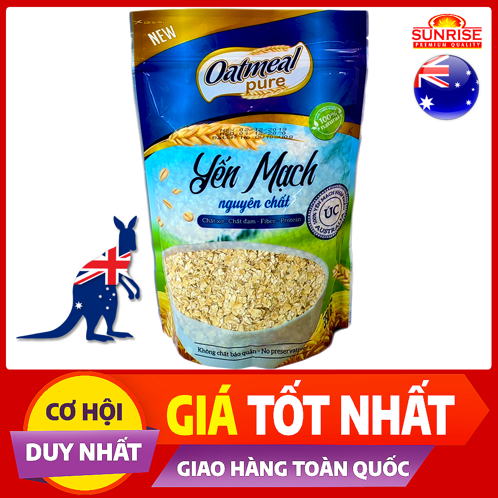 Yến mạch Úc nguyên chất cán vảy Oatmeal Pure 350g - Nhập khẩu chính ngạch từ Úc