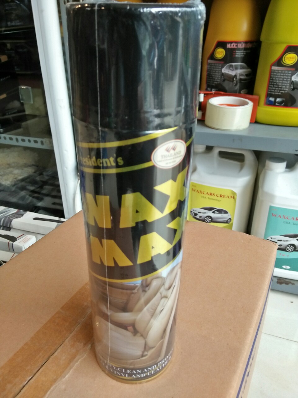 Chai xịt wax max bóng da ôtô, áo da, đồ gỗ combo 02