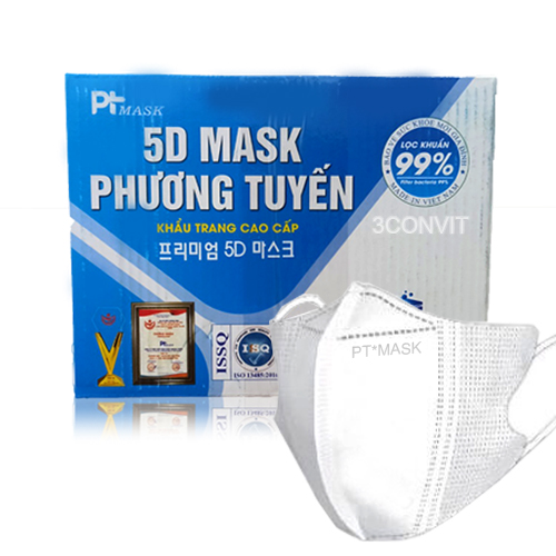 Hộp 10 túi zip 100 chiếc khẩu trang 5D Phương Tuyến