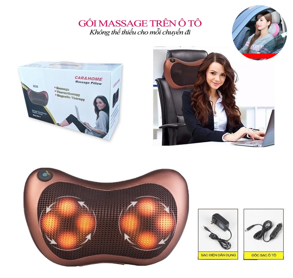 Gối Massage Hồng Ngoại 8 Bi Hàn Quốc (Chính Hãng) Gối massage hồng ngoại 8 bi japan giá tốt massage mọi vị trí trên cơ thể như đầu, vai, lưng,cột sống, mông, đùi… HIỆU QUẢ, AN TOÀN [BH 1 đổi 1]