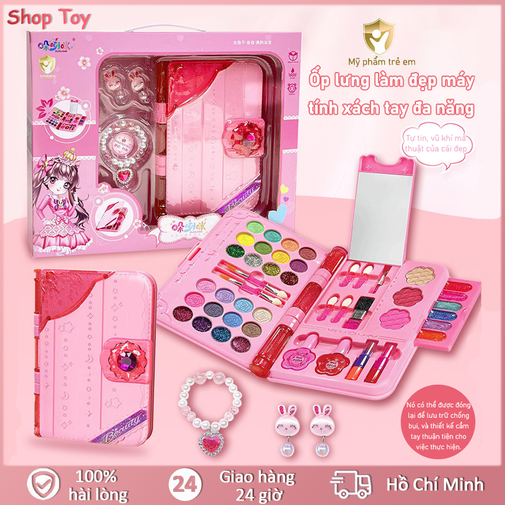 Bộ đồ chơi trang điểm cho trẻ em – Cô gái mỹ phẩm công chúa xách tay, quà tặng trang sức và thay đồ vui chơi