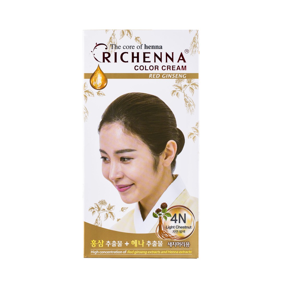 Thuốc nhuộm tóc thảo dược Richenna 60g màu hạt dẻ sáng