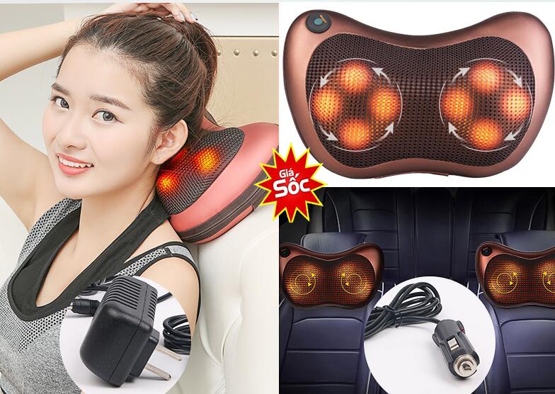 Gối massage hồng ngoại đa năng Magic Pillow-819 Gối Massage Hồng Ngoại Magic PL 819 máy xoa bóp vai gáy lưng, bụng, đùi, bắp chân, bàn chân