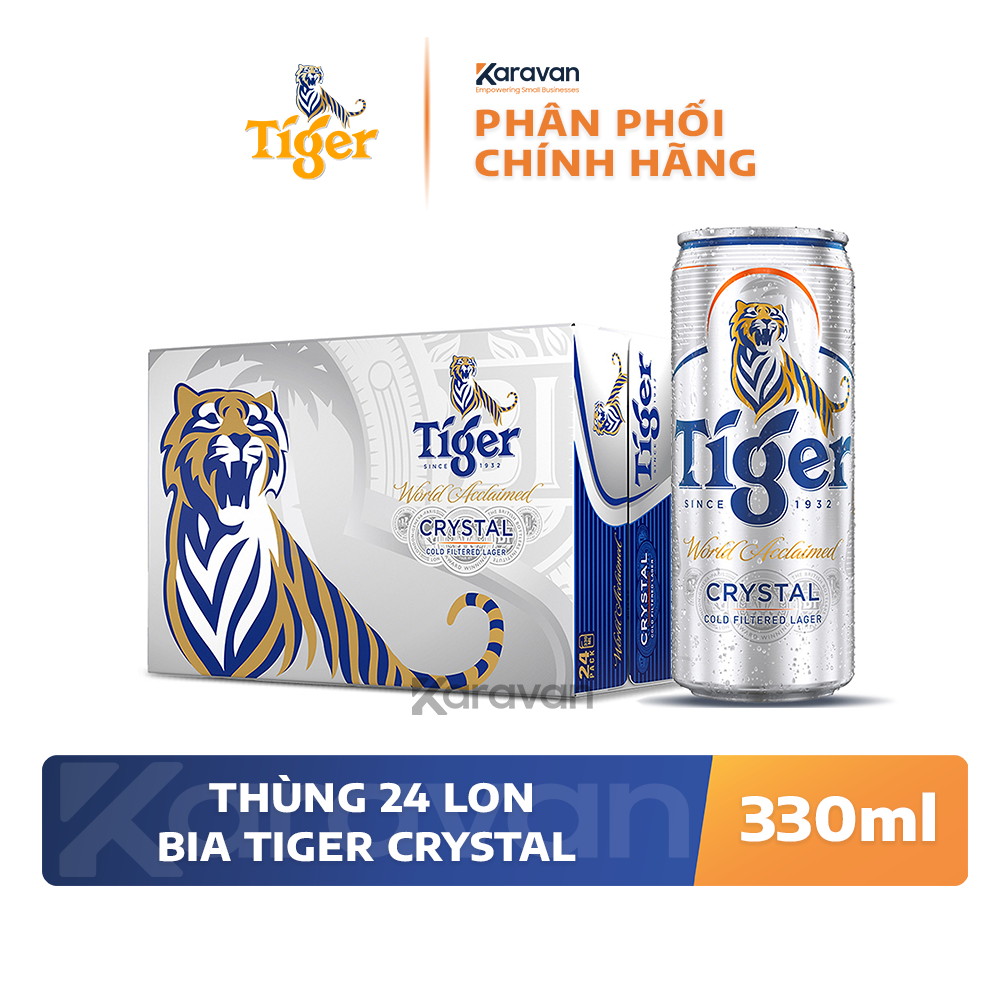 Bia tiger crystal lon 330ml - thùng 24 lon