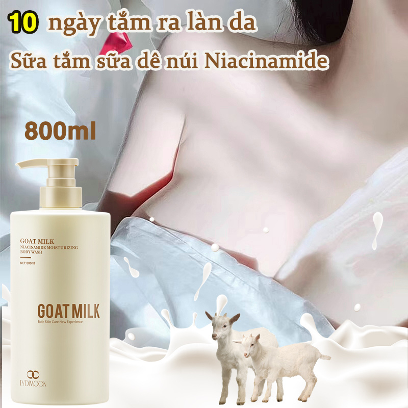 Sữa tắm 800ml Dưỡng thể Sữa tắm trắng da Sữa dê Dưỡng trắng da body Dưỡng ẩm
