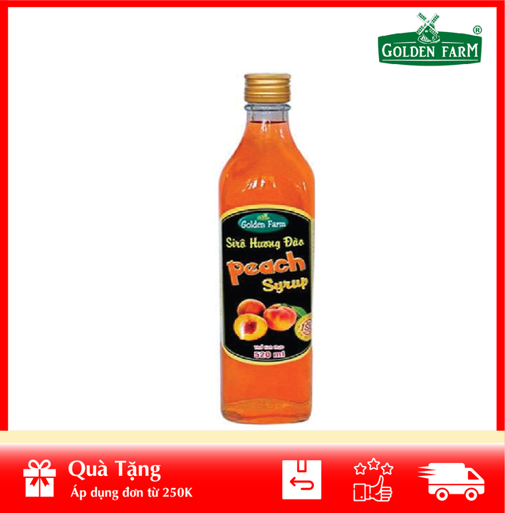 [ HÀNG CÔNG TY ] Siro Đào Golden Farm 520ml