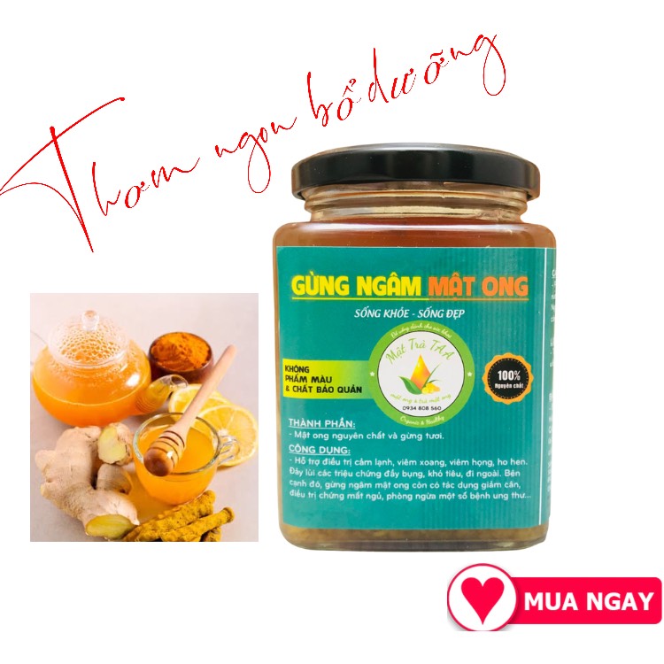 Gừng ngâm mật ong nguyên chất, tăng sức đề kháng, thải độc cơ thể, hỗ trợ giảm cân
