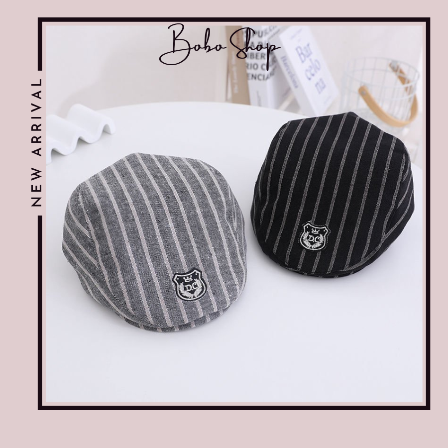 Nón bere bé trai họa tiết sọc cực ngầu size 3 - 15 tháng