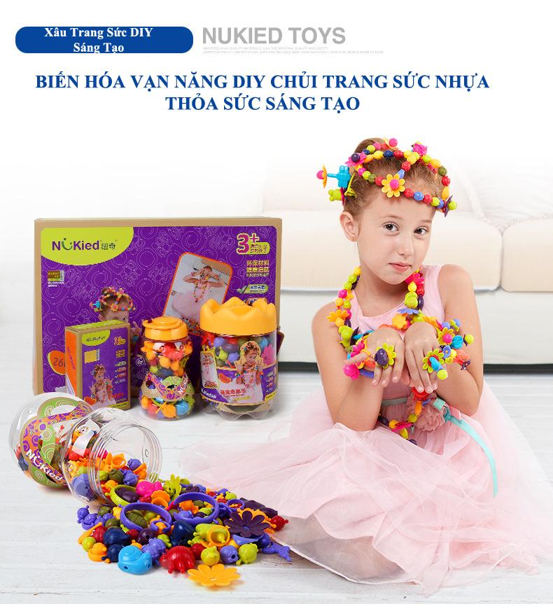 Hạt Xâu Vòng Nhựa Không Cần Dây Dành Cho Bé Gái