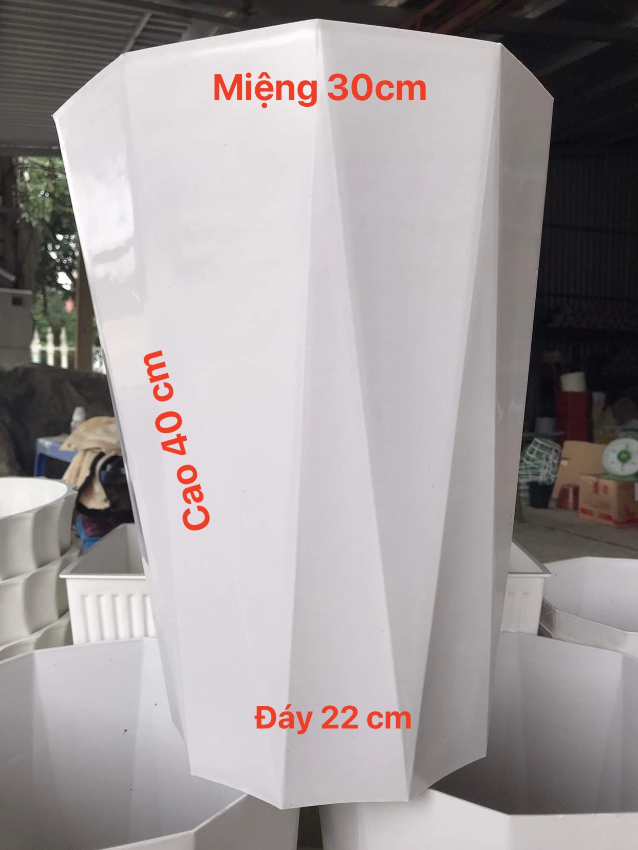 3 Chậu nhựa kim cương 30x40 cm loại 1 dày, bóng, đủ size
