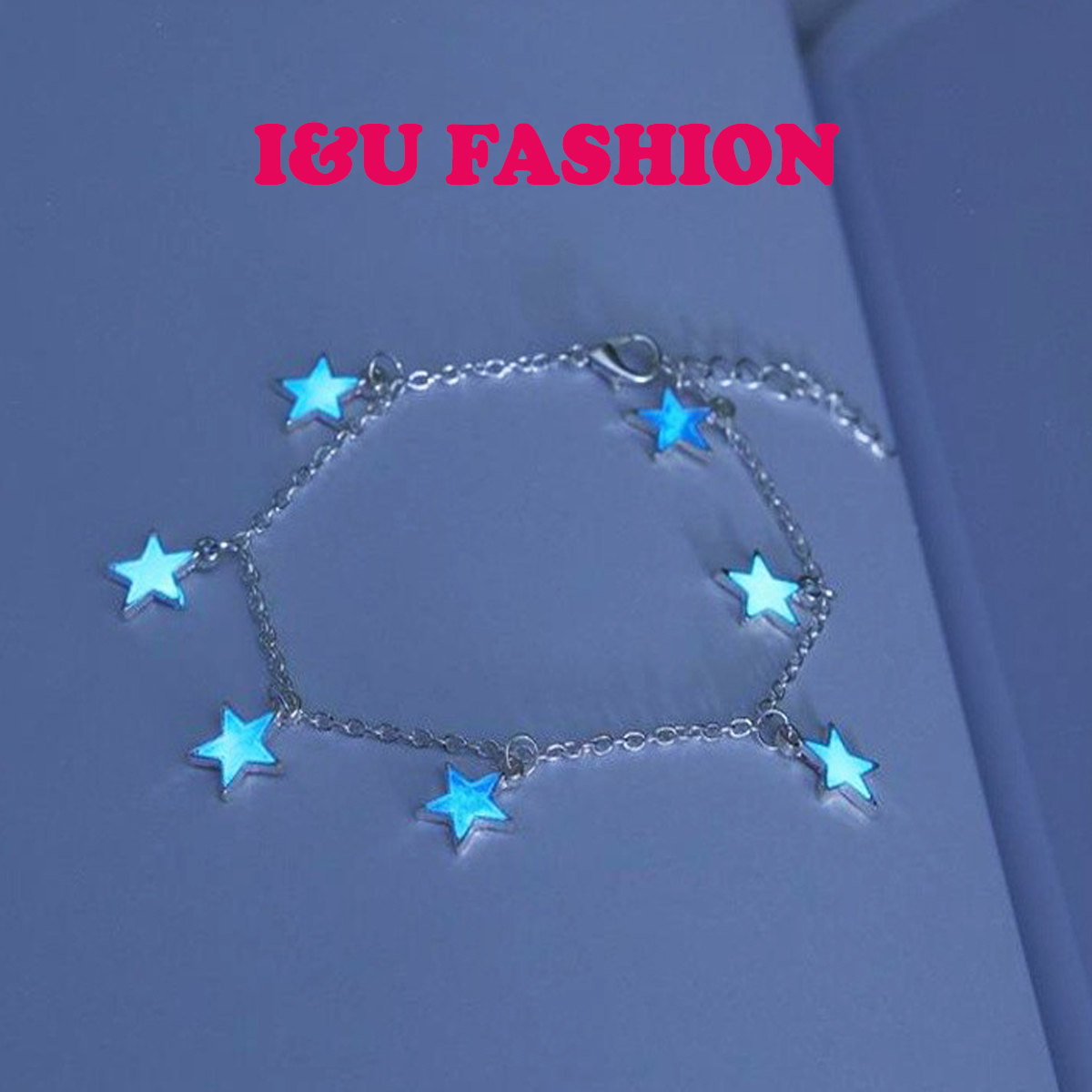 Lắc chân Lắc tay nữ dễ thương hình ngôi sao dạ quang màu xanh phát sáng trong tối độc đáo siêu yêu siêu xinh xắn dáng chuỗi màu bạc thời trang VT-03