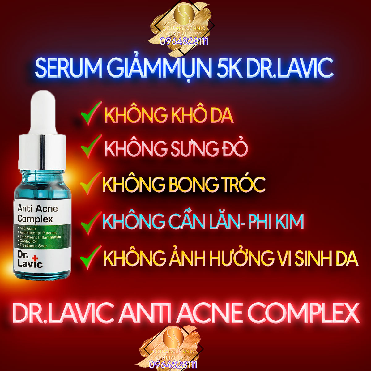 tinh chất trị mụn, serum trị mụn thâm 5K DR.LAVIC - Dr.Lavic Anti acne complex