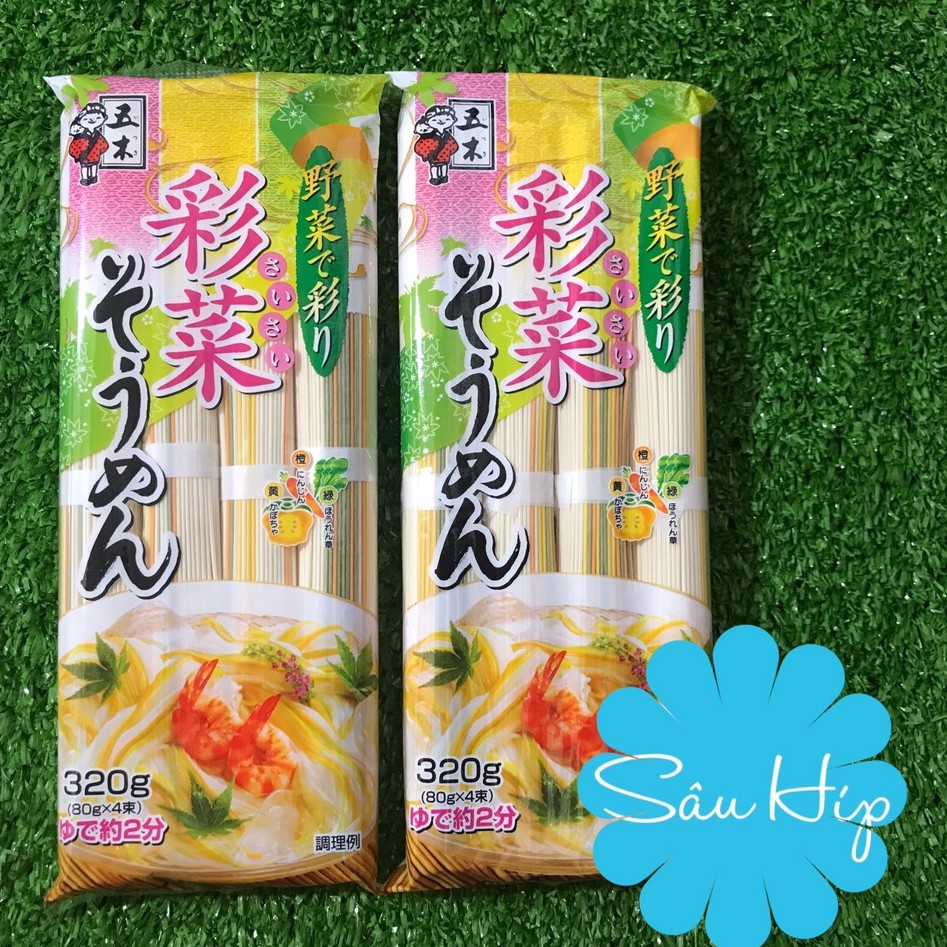Mì somen ngũ sắc tôm rau củ 320gr- nhật bản