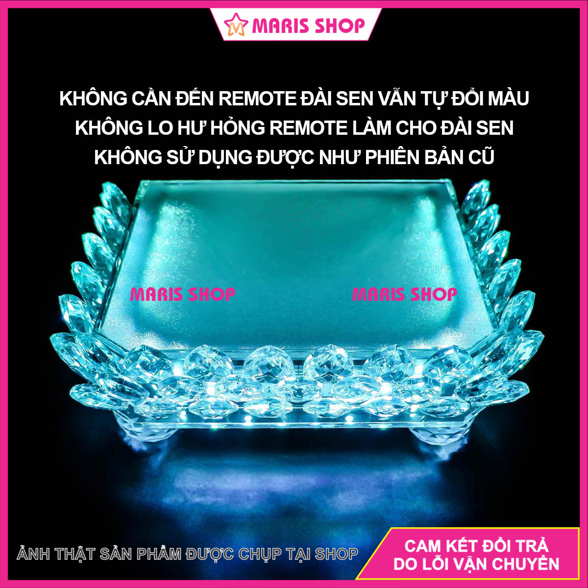 Đài Sen Tượng Phật LED Tự Động Đổi Màu Bảo Hành 1 Năm Có Nhiều Kích Thước, Để Tượng Phật, Đế Tượng