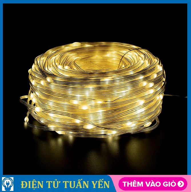 Dây đèn led hạt gạo 10m/50m/100m chống nước trang trí ngoài ngoài trời, chớp nháy nhiều kiểu (loại tốt)