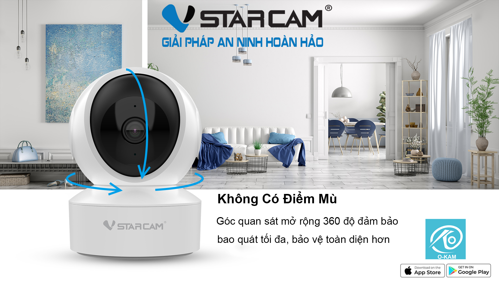 Camera IP Wifi STARCAM CS49 3MP Robo Chính hãng (Đàm thoại 2 chiều, Hồng ngoại 10m, Có LAN, Kèm nguồn 5V)