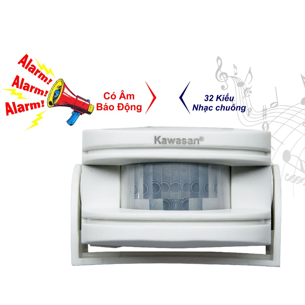 Chuông báo khách không dây - chuông cảm ứng cửa hàng, báo động độc lập tại chỗ Kawasan KW-I16B