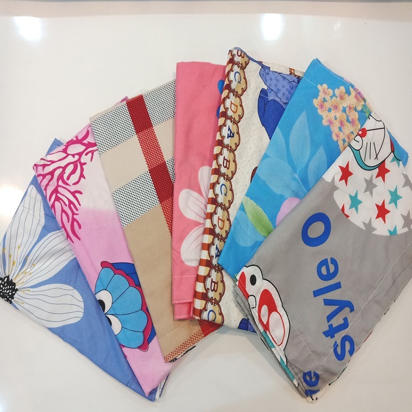 Combo 4 cái Vỏ gối (Áo gối) cotton poly cao cấp Drap Long Việt mềm mịn, thấm hút mồ hôi tốt, có vỏ gối nằm và vỏ gối ôm, có cả size cho trẻ em