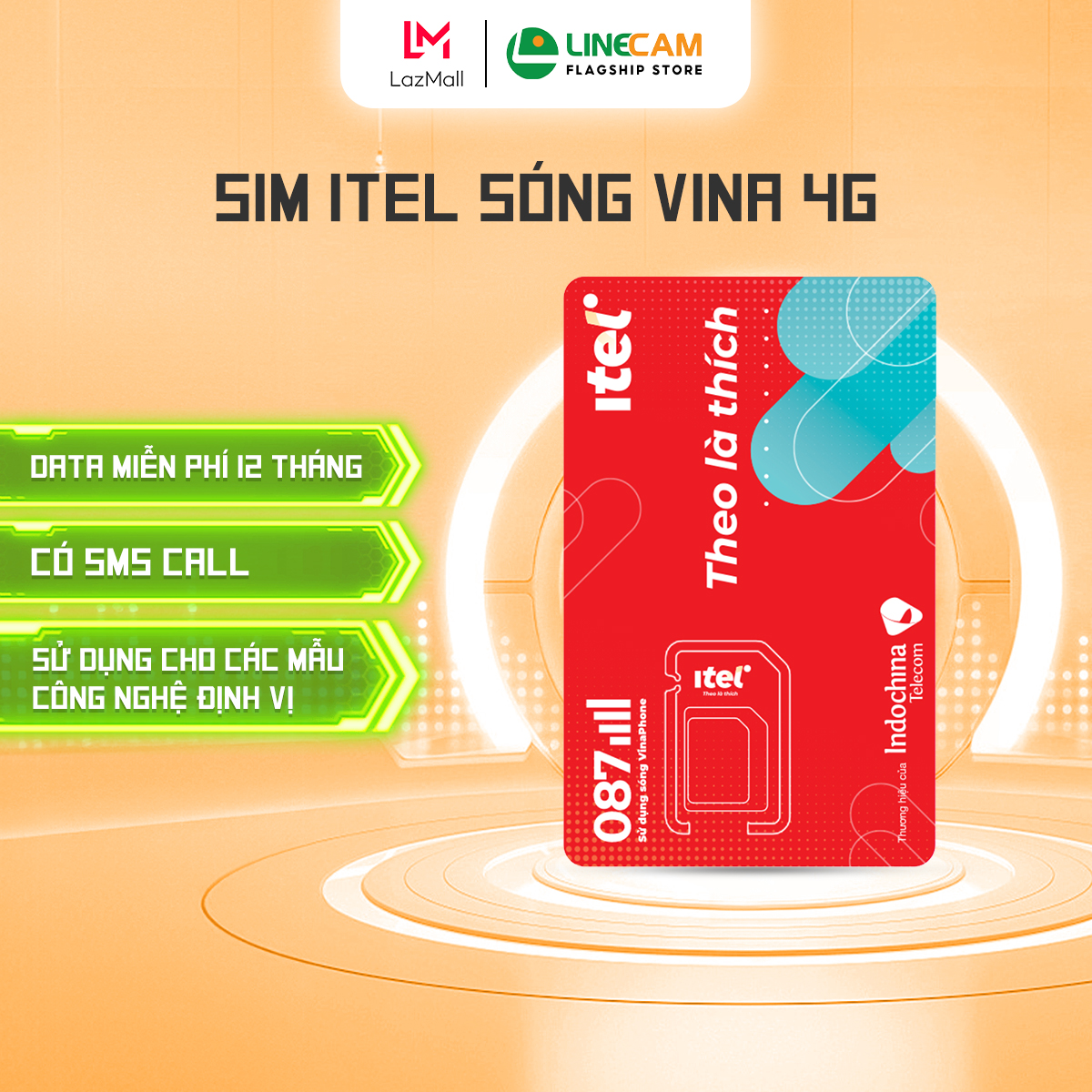 Sim itel 4G sử dụng định vị gps xe máy ô tô không dây trẻ em Free 12 Tháng