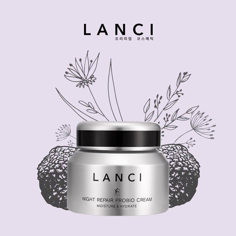 - kem dưỡng phục hồi da mặt ban đêm lanci night repair probio cream 50ml giúp cho da mịn màng căng bóng dưỡng sáng