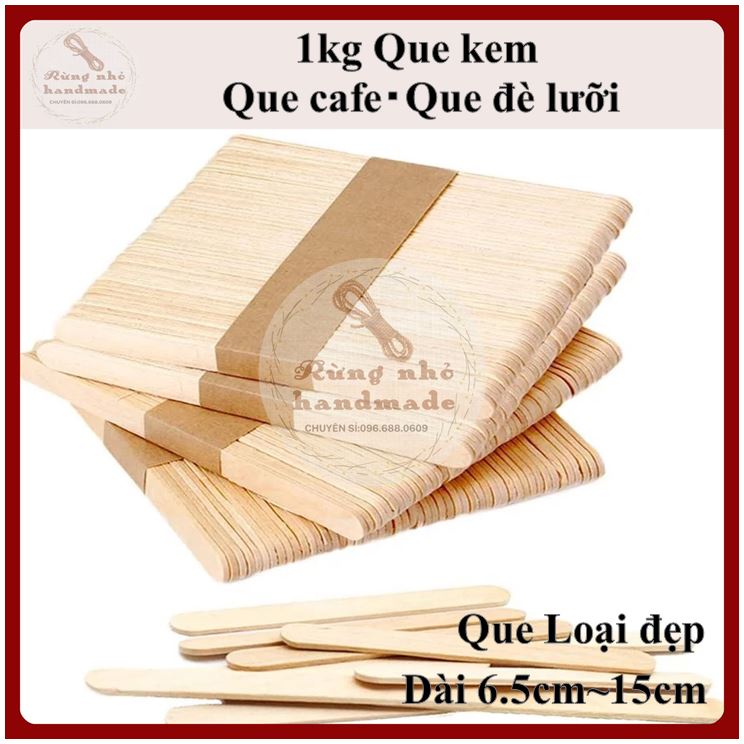 Que kem, que kem gỗ, 1kg loại đẹp, làm mô hình, handmade, khuấy cafe, que đè lưỡi