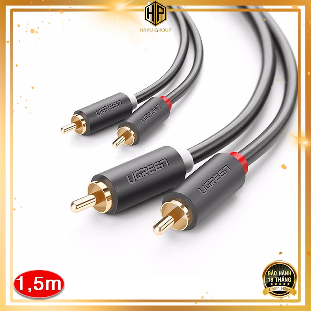 Cáp âm thanh 2 đầu hoa sen Ugreen 10517 dài 1,5m chính hãng - Hapugroup