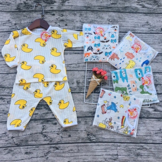 FREESHIP - Bộ cotton giấy dài tay cho bé . xưởng may hải phong