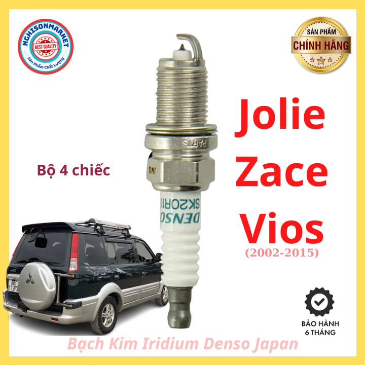 Bugi xe Jolie Zace Getz và Vios (2002-2015) Bạch kim Iridium Denso Japan