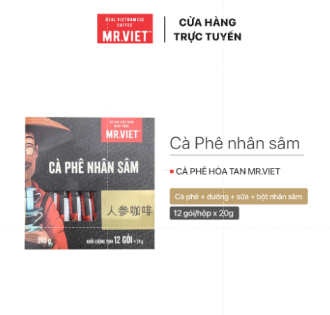 Cà phê hoà tan nhân sâm - cà phê hoà tan mr.viet