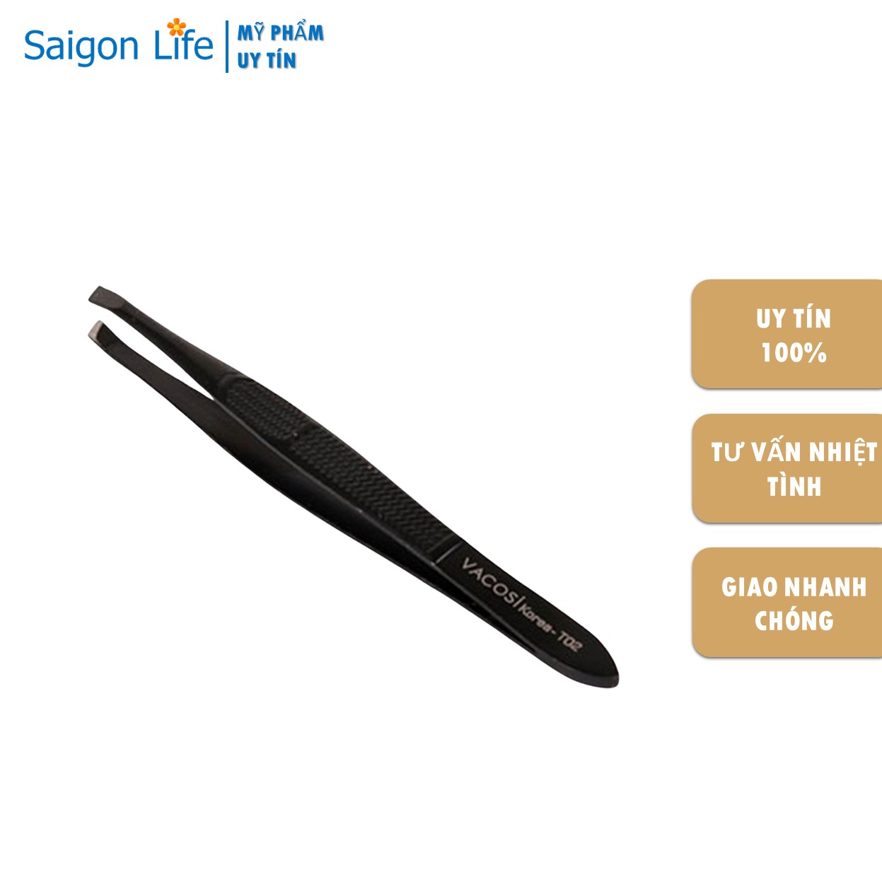 Nhíp Đầu Xéo Cán Đen Vacosi T02