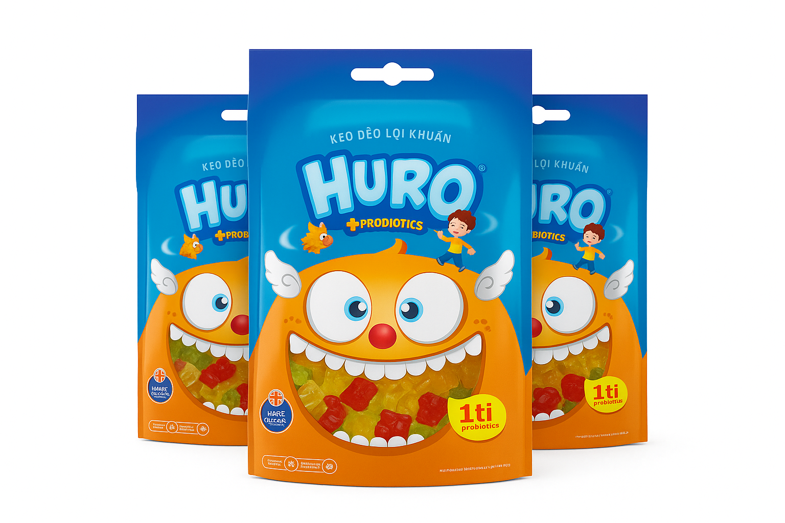  Combo 3 Kẹo Dẻo Lợi Khuẩn HURO PROBIOTICS Túi 105g 