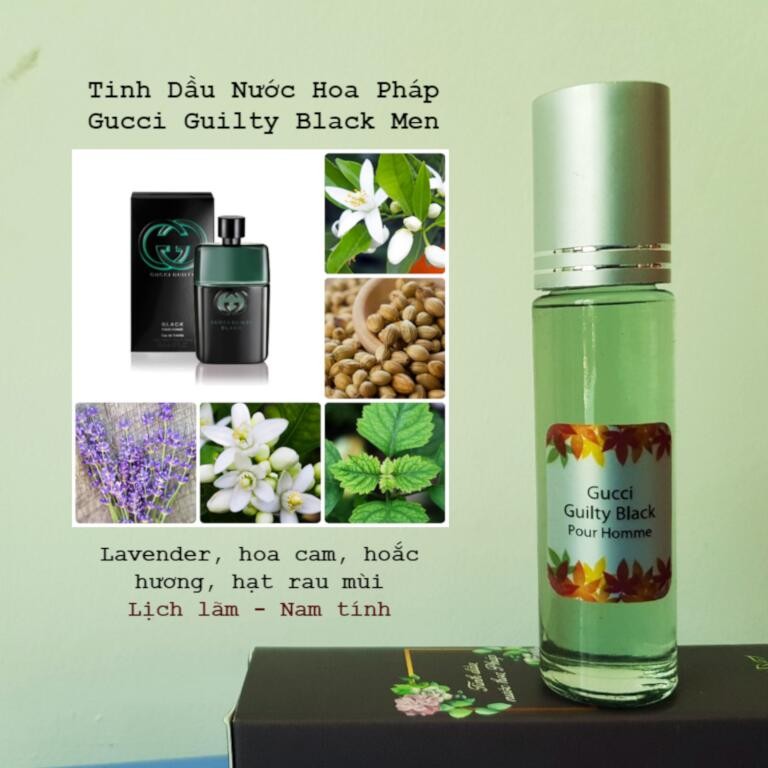 Tinh dầu nước hoa nam Guilty Black Men 10ml. Tươi mát, lịch lãm. Chai lăn