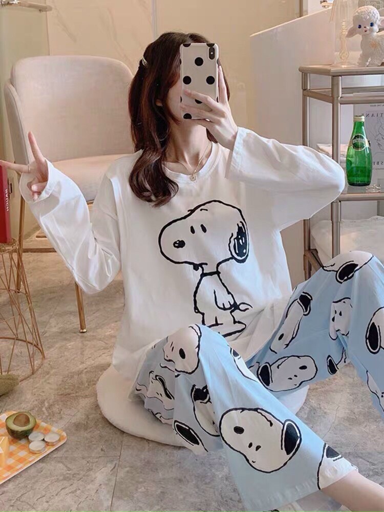 Sét bộ dài hoạt hình chú chó snoopy tinh nghịch TTSA1038