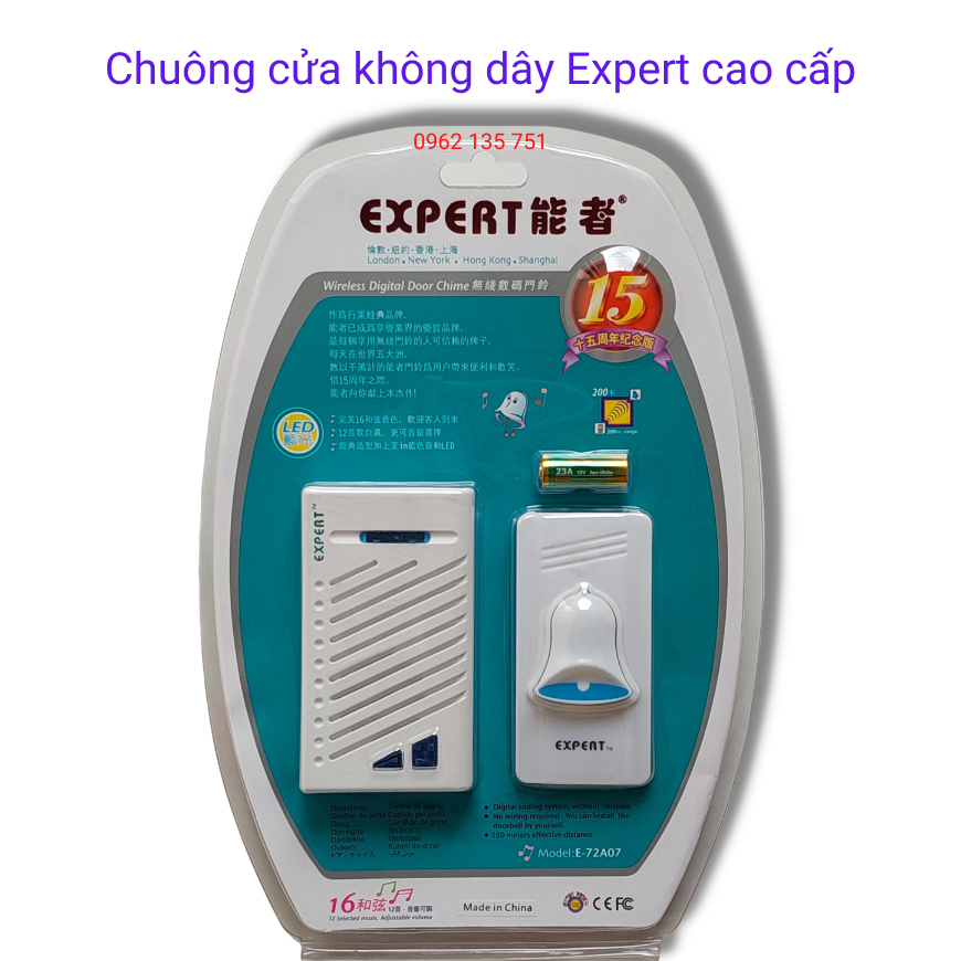 Bộ chuông cửa không dây Expert E-72A07
