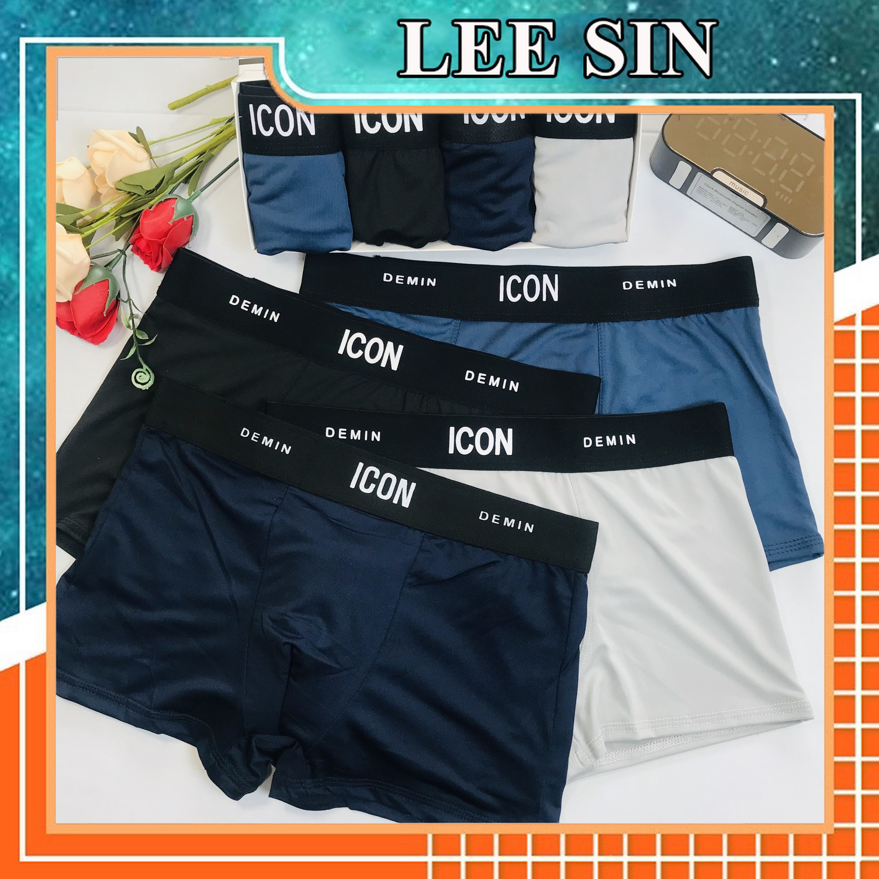 Quần lót đùi nam, Sịp đùi nam, quần sịp nam, sịp đùi boxer, sịp nam thoáng mát mềm mịn co giãn 4 chiều cao cấp | LEESIN