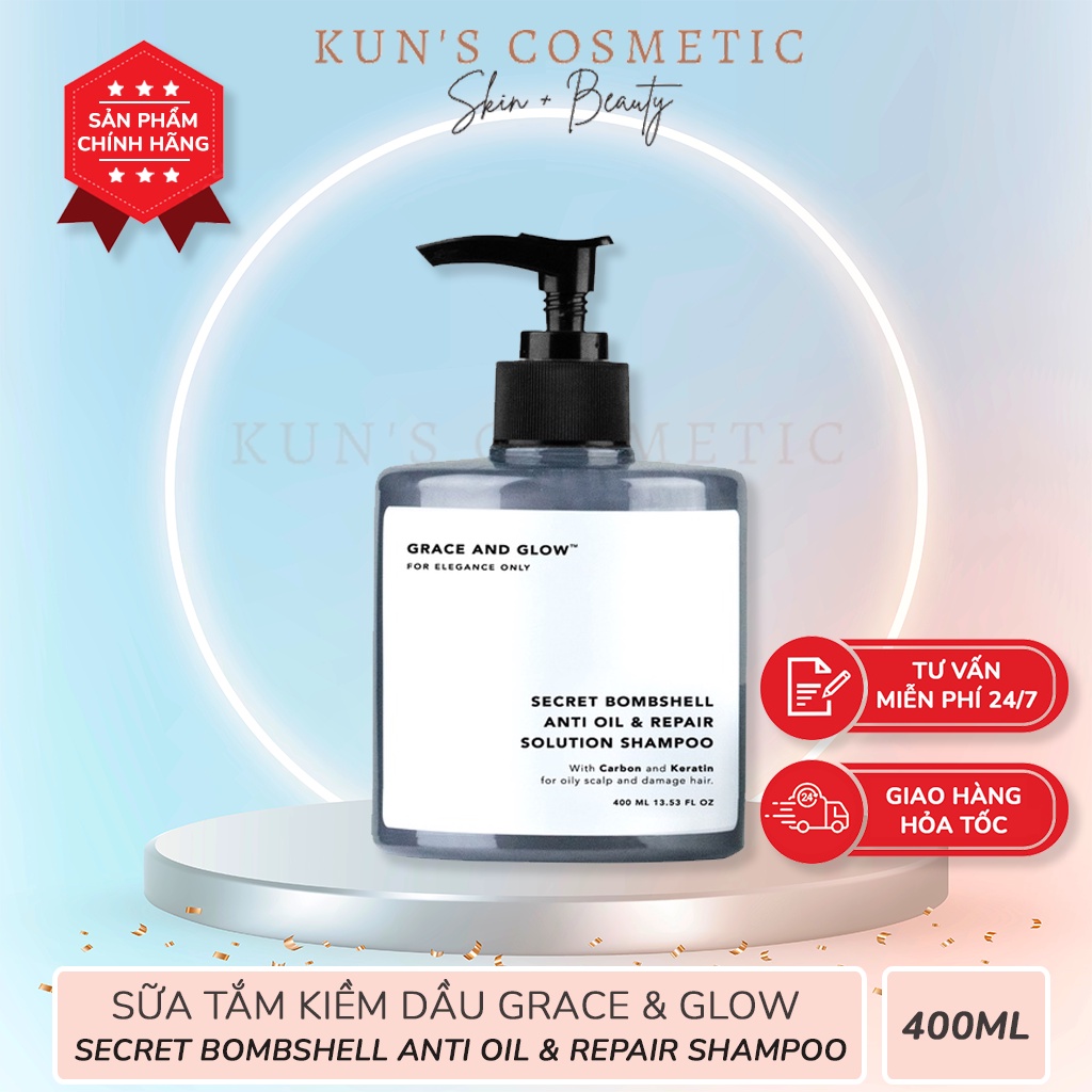 Dầu Gội Kiềm Dầu Grace and Glow Secret Bombshell Anti Oil and Repair Solution Shampoo