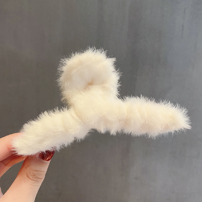 Kẹp tóc lông nhung đơn giản dễ thương phong cách Hàn Quốc