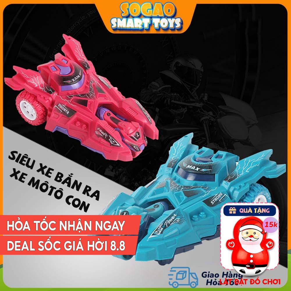 Xe đồ chơi cho bé sogao, siêu xe chạy đà bắn ra xe mô tô con