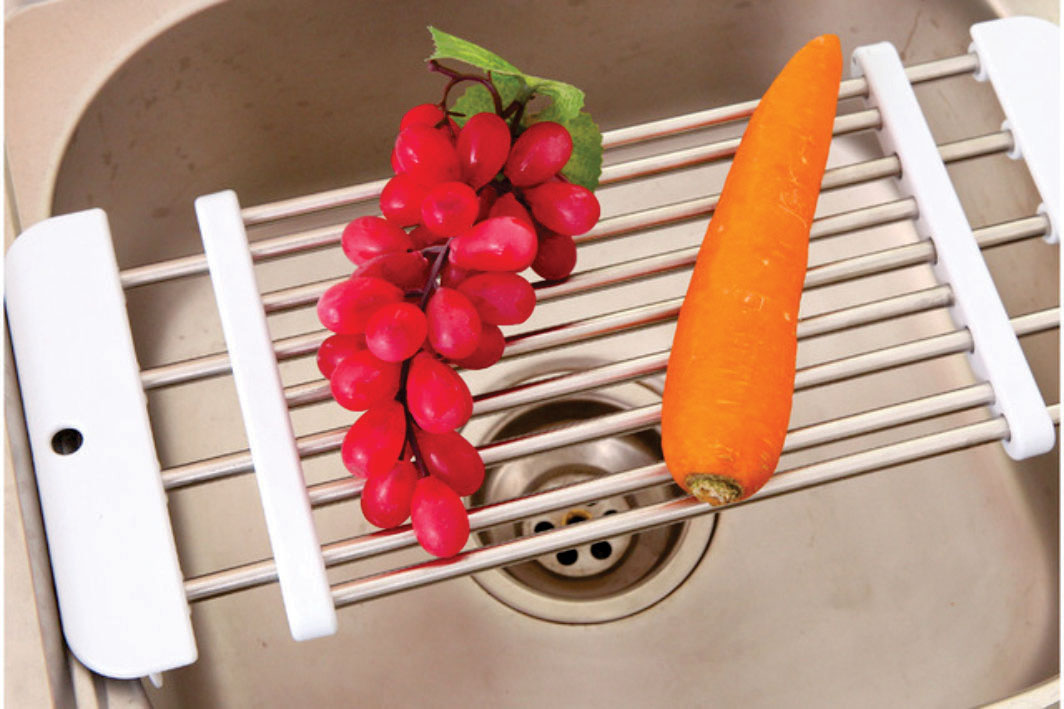 Giá inox gác bồn rửa chén điều chỉnh kích thước, kệ kê bồn rửa chén,giỏ inox để rau củ quả