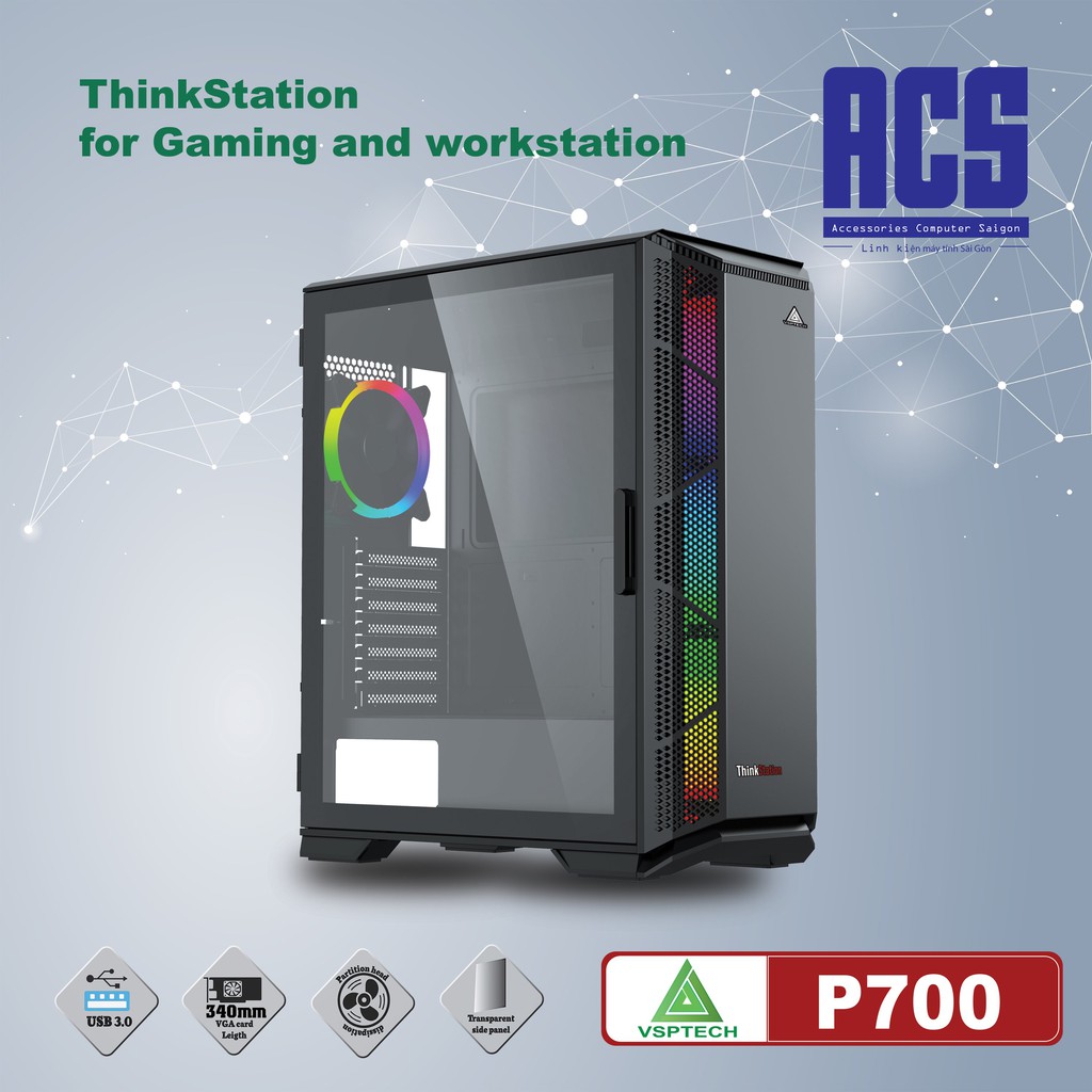 - case vsp p700 thinkstation chuẩn full atx- case vsp p700 thinkstation for gaming and workstation