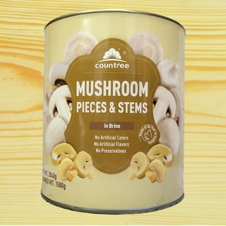 [LON LỚN 2.84 Kg] NẤM NGÂM NƯỚC MUỐI COUNTREE Mushroom Pieces & Stems in Brine