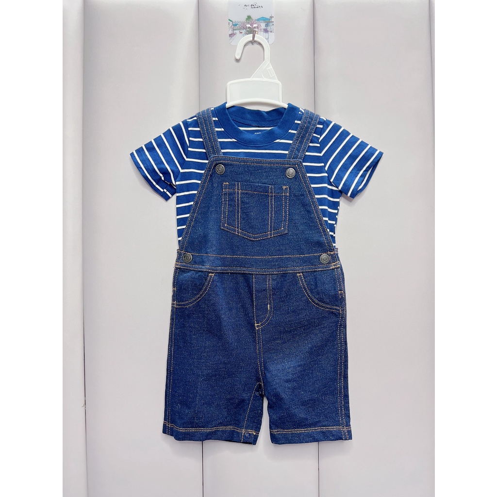 Set áo thun tay ngắn & quần yếm bé Trai Carter. Size 24m cho bé