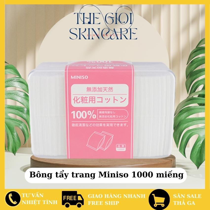 Bông tẩy trang miniso 100% cotton 1000 miếng