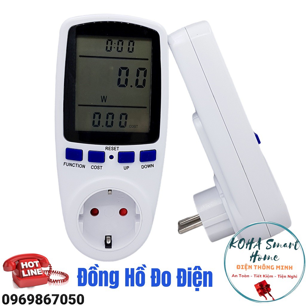 Thiết bị đo công suất điện - Đồng hồ đo mức tiêu thụ điện - Ổ cắm đo chỉ số điện năng V-A-W