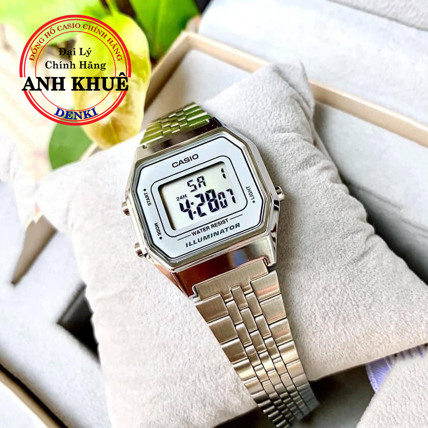 Đồng hồ điện tử nữ dây kim loại Casio Standard LA680WA-7DF chĩnh hãng Anh Khuê